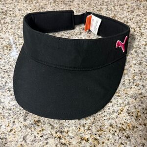 Puma Black Visor with Pink Logo